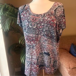 Lucky Brand plus size short sleeve cotton top